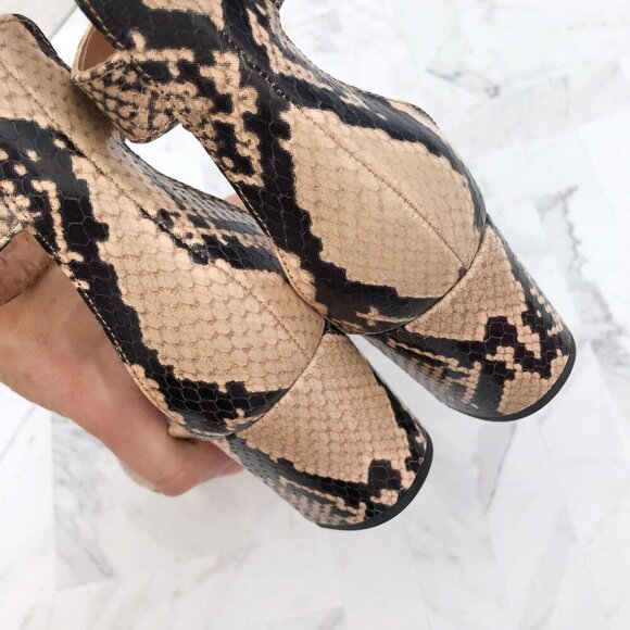 NWT PARIS TEXAS Embossed Snake Print Heeled Sandal Size EU=37.5/ US= 7.5 - Picture 8 of 11